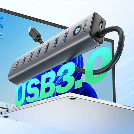 ORICO Hub CL7U-U3 splitter 7x USB-A USB-C 5V 3A 1m - gray – image 3