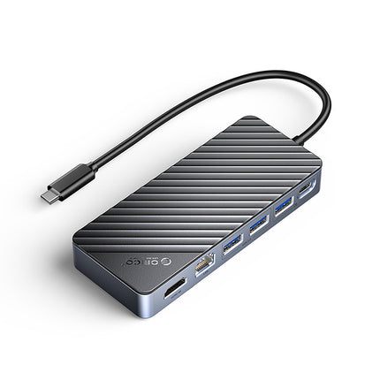 ORICO Hub docking station OM28PR-G2 with M.2 drive bay USB-C - USB-A USB-C HDMI Ethernet - black