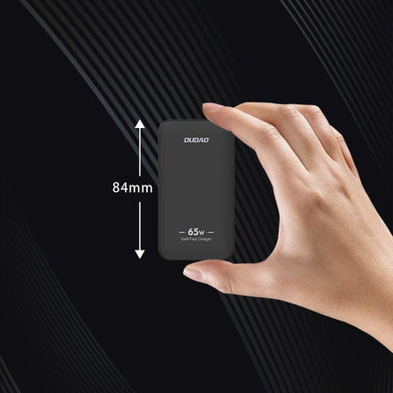 DUDAO Ultra-thin GaN 65W USB-A USB-C PD Travel Charger EU/US - Black – image 2