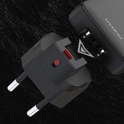 DUDAO Ultra-thin GaN 65W USB-A USB-C PD Travel Charger EU/US - Black – image 3