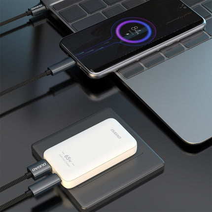 DUDAO Ultra-thin GaN 65W USB-A USB-C PD EU/US Travel Charger - White – image 6