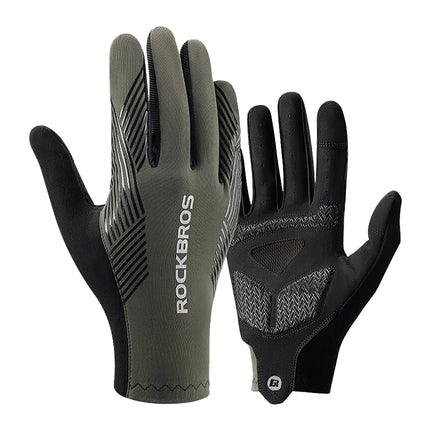 ROCKBROS Shock-absorbing cycling gloves, size L - green and black