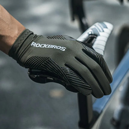 ROCKBROS Shock-absorbing cycling gloves, size L - green and black – image 11