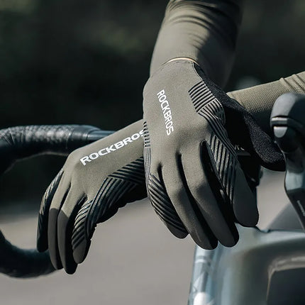 ROCKBROS Shock-absorbing cycling gloves, size L - green and black – image 8
