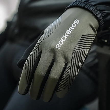 ROCKBROS Shock-absorbing cycling gloves, size L - green and black – image 9