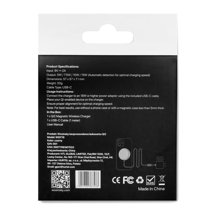 WOZINSKY Qi2 wireless magnetic inductive charger for phone 15W - black – image 5