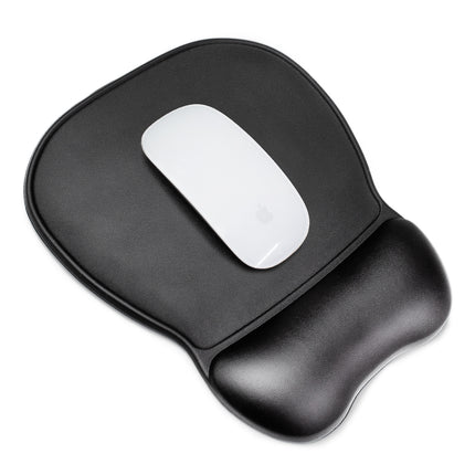 WOZINSKY Ergonomic mouse and wrist pad, gel eco leather, large, non-slip - black – image 2