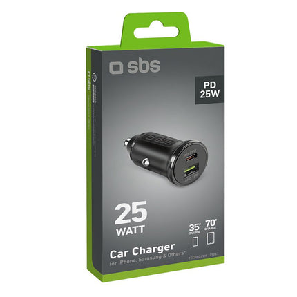 SBS Power Delivery USB-A USB-C 25W car charger - black – image 2