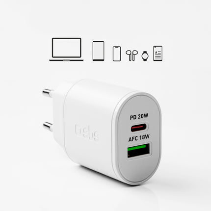 SBS Power Delivery USB-A USB-C 20W wall charger - white – image 10