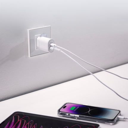 SBS Power Delivery USB-A USB-C 20W wall charger - white – image 8