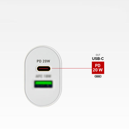 SBS Power Delivery USB-A USB-C 20W wall charger - white – image 9