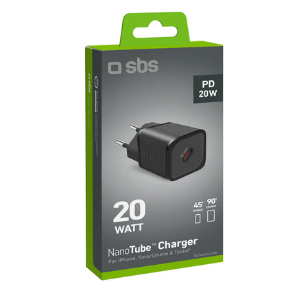 SBS Power Delivery GaN USB-C 20W wall charger - black – image 2