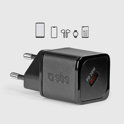 SBS Power Delivery GaN USB-C 20W wall charger - black – image 9