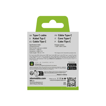 SBS USB-A - USB-C cable 1m - black – image 2