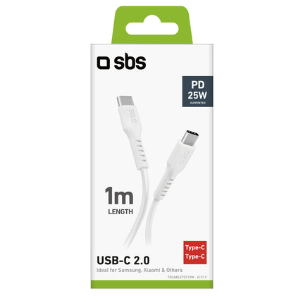 SBS USB-C PD 25W cable 1 m - white – image 3