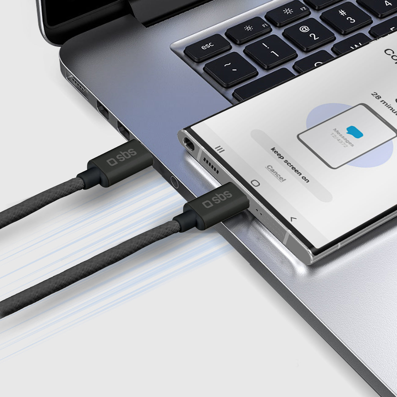 SBS Braided cable USB-C 60W 1.5m - black – image 6