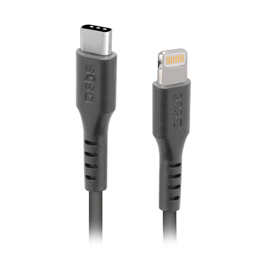 SBS USB-C - iPhone Lightning cable 1m - black