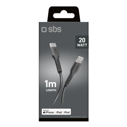 SBS USB-C - iPhone Lightning cable 1m - black – image 2