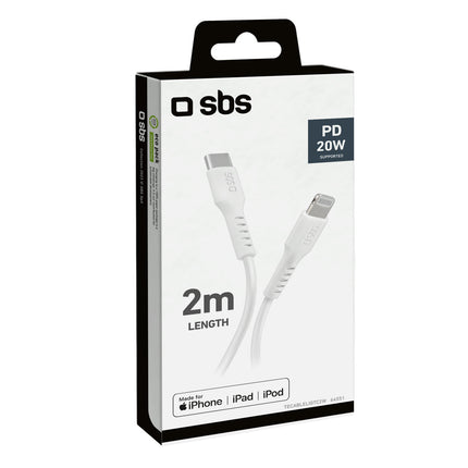 SBS USB-C - iPhone Lightning cable 2m - white – image 4