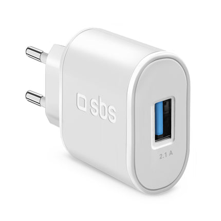 SBS USB-A 10W wall charger - white