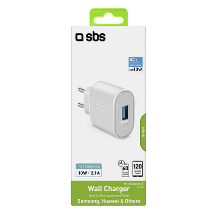 SBS USB-A 10W wall charger - white – image 2