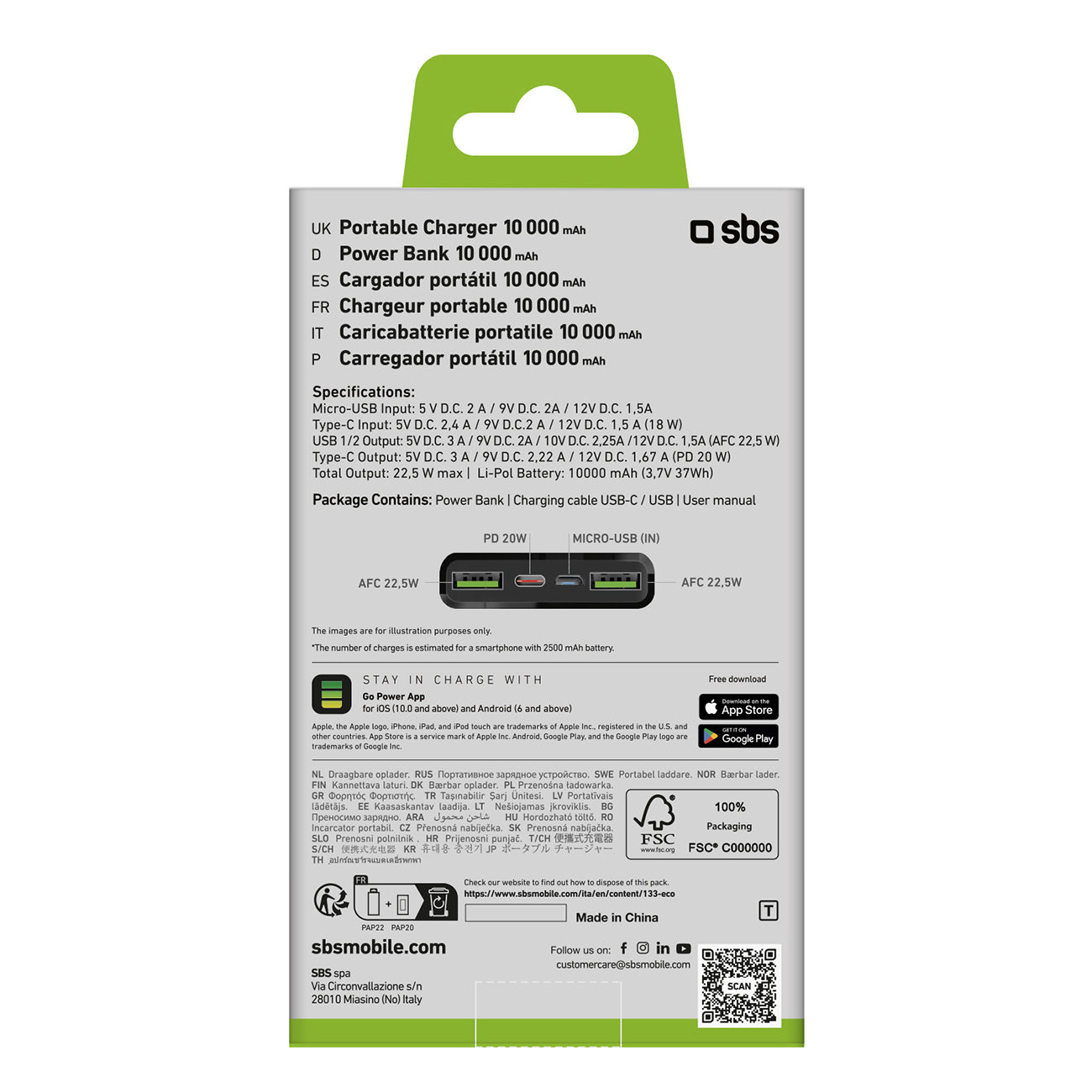 SBS Powerbank 10000 mAh Power Delivery 20W - black – image 3