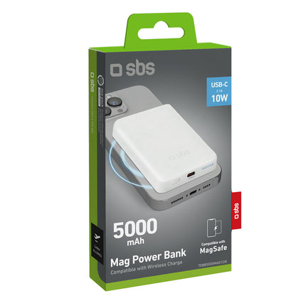 SBS Powerbank 5000 mAh USB-C compatible with MagSafe - white – image 2