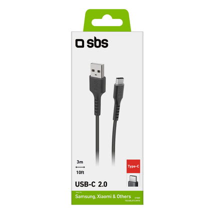SBS USB-A - USB-C cable 3m - black – image 3