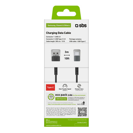 SBS USB-A - USB-C cable 3m - black – image 4