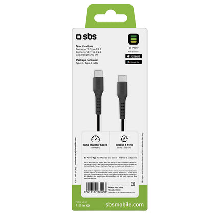 SBS USB-C - USB-C cable 3m - black – image 3