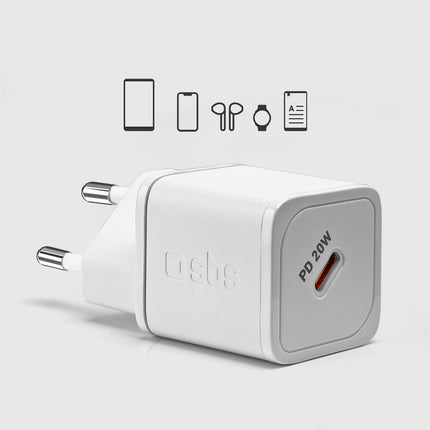 SBS GaN network charger with Power Delivery 20W - white – image 9