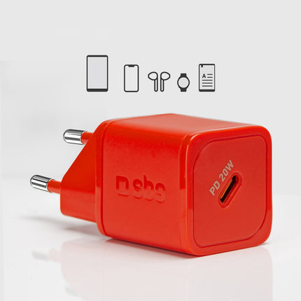 SBS GaN network charger with Power Delivery 20W - red – image 10