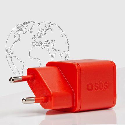 SBS GaN network charger with Power Delivery 20W - red – image 4