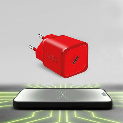 SBS GaN network charger with Power Delivery 20W - red – image 5