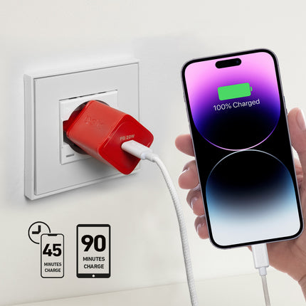 SBS GaN network charger with Power Delivery 20W - red – image 6
