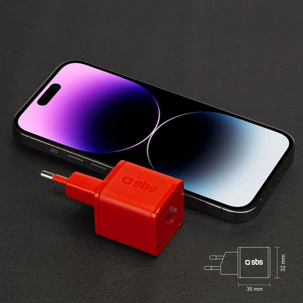 SBS GaN network charger with Power Delivery 20W - red – image 8