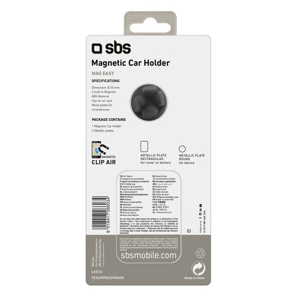 SBS Magnetic car holder for smartphone, diameter 33 mm for air vent - black – image 2