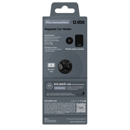 SBS Magnetic car holder for smartphone, diameter 33 mm for air vent - black – image 6