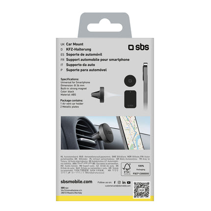 SBS Magnetic car holder for smartphone, diameter 33 mm for air vent - black – image 10