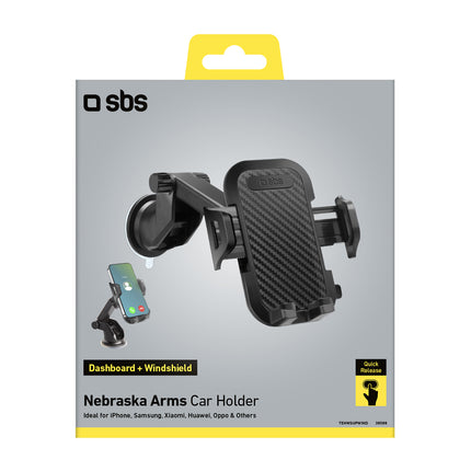 SBS Telescopic smartphone car holder with suction cup - black – image 3