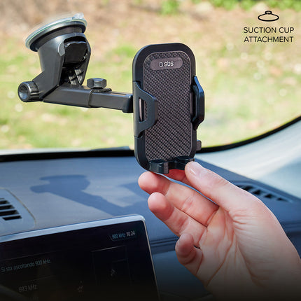 SBS Telescopic smartphone car holder with suction cup - black – image 6
