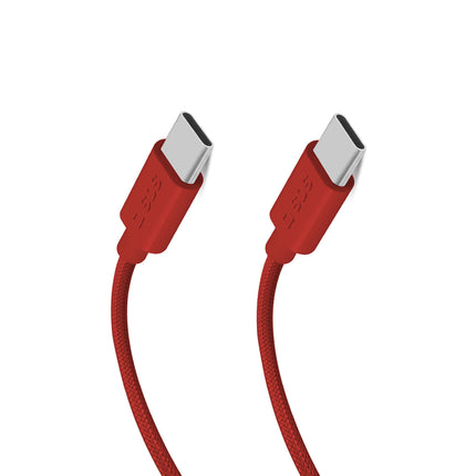 SBS Braided cable USB-C 60 W 1.5 m - red
