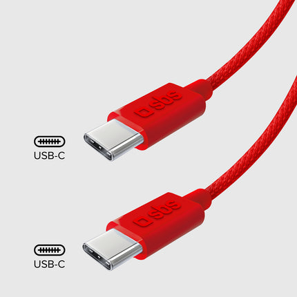 SBS Braided cable USB-C 60 W 1.5 m - red – image 10