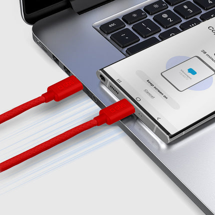 SBS Braided cable USB-C 60 W 1.5 m - red – image 6