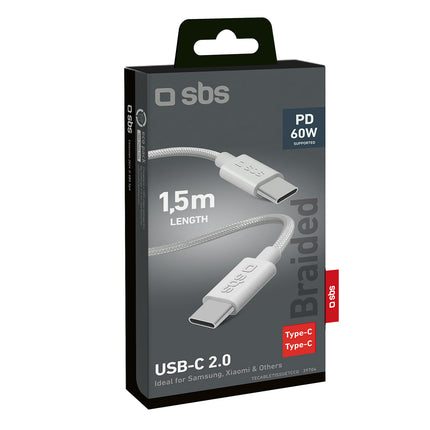 SBS Braided cable USB-C 60W 1.5m - gray – image 2