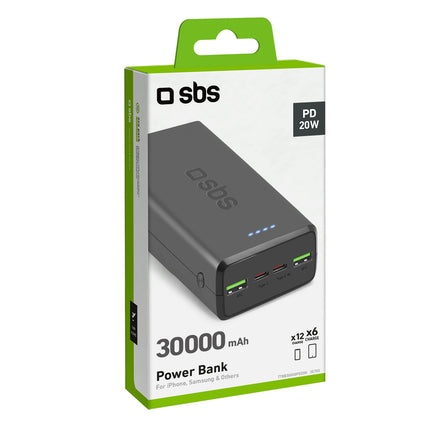 SBS Powerbank 30000 mAh USB-C USB-A - black – image 2