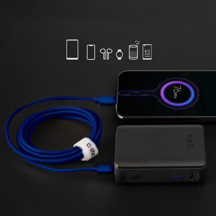 SBS Braided cable USB-C - USB-C 60W 1.5m - blue – image 10