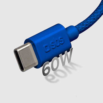 SBS Braided cable USB-C - USB-C 60W 1.5m - blue – image 6