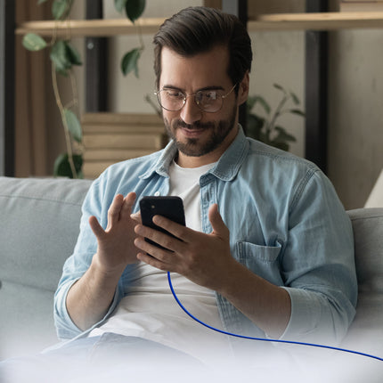 SBS Braided cable USB-C - USB-C 60W 1.5m - blue – image 9