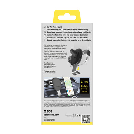 SBS Gravity car holder for a smartphone on the air vent - black – image 3